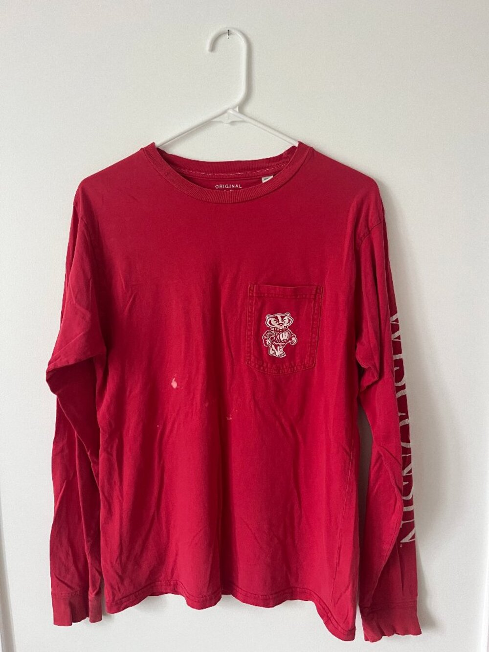 Original Leage UW-Madison Badgers Long Sleeve Tee Size Small